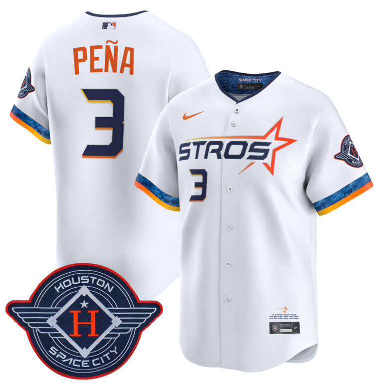 Men Houston Astros #3 Pena white 2025 City Connect Vapor Limited Stitched Jersey->houston astros->MLB Jersey